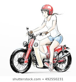 Drawing Of Girl On Motorcycle Cartoon Motorcycle Images Stock Photos Vectors Shutterstock
