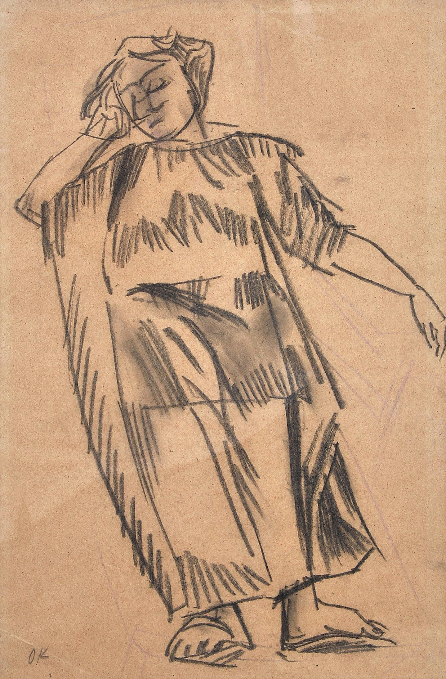 Drawing Of Girl Playing Flute Kokoschka Alma Mahler Im Liegestuhl In Neapel 1913 A R T E