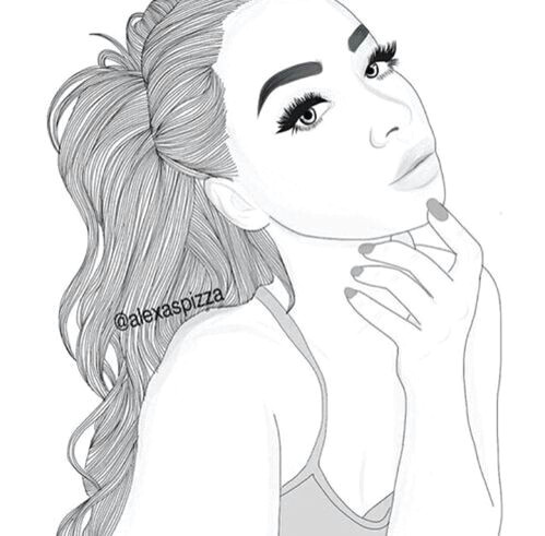 Drawing Of Girl Playing Girl with High Ponytail I Want Tumblr Outline Drawings Tumblr