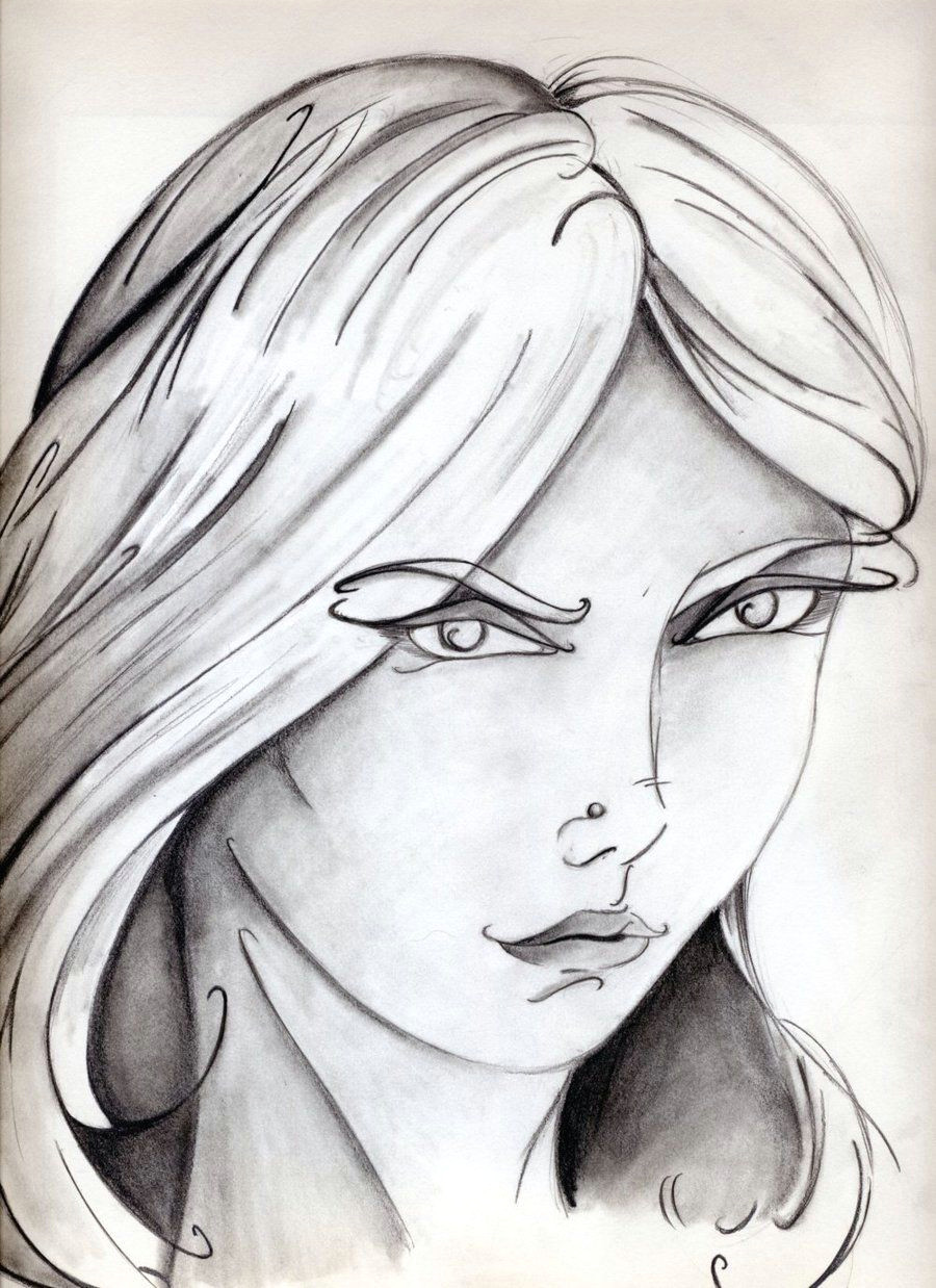 Drawing Of Girl Playing Girl with the Curvy Eyebrows by Ferrell32 Deviantart Com My