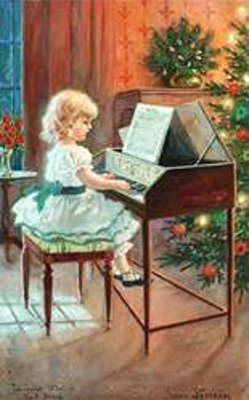 Drawing Of Girl Playing Piano Jenny Nystrom 1854 1946 Swedish Art Christmas Art