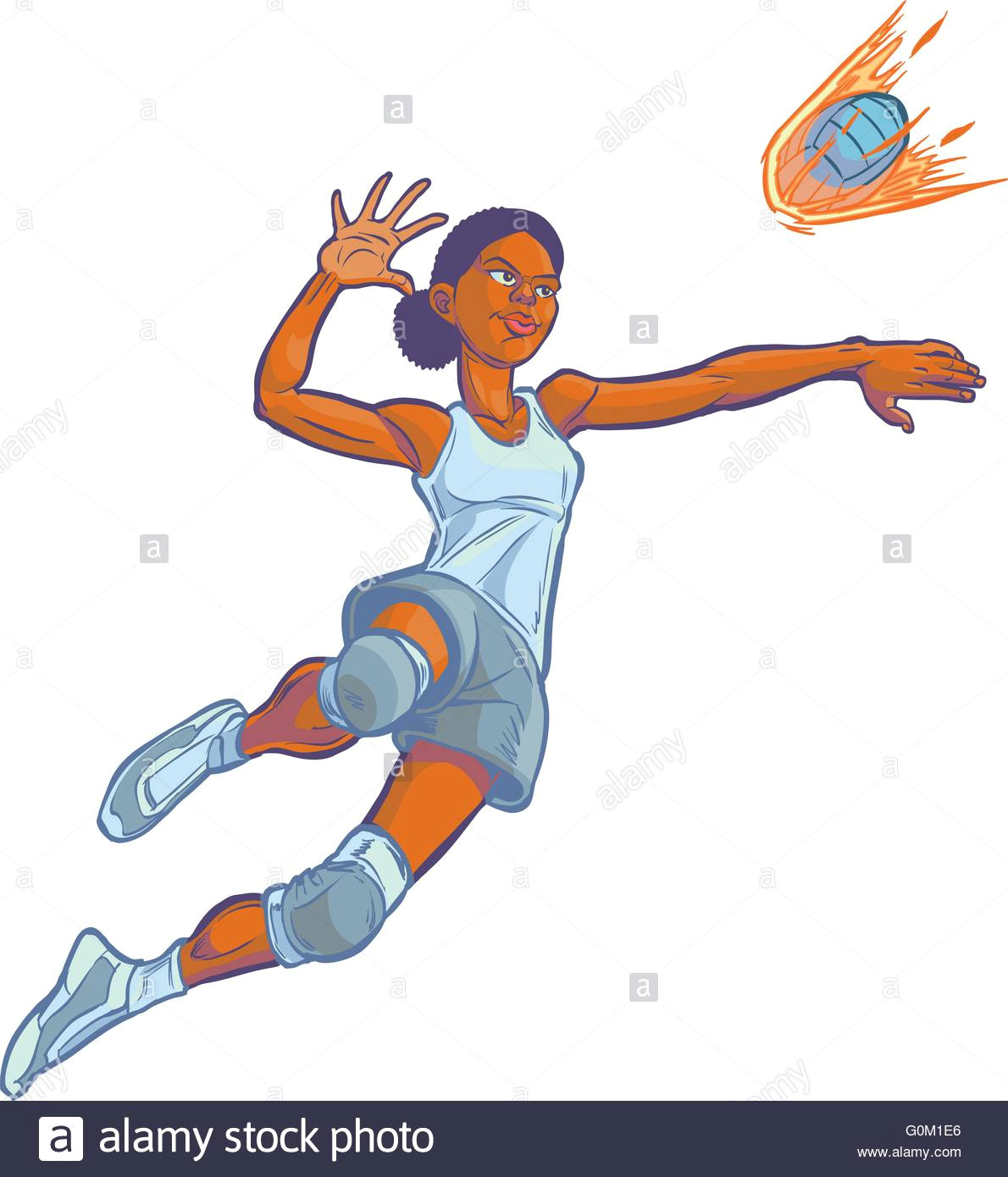 Drawing Of Girl Playing Volleyball Volleyball Cartoon Stock Photos Volleyball Cartoon Stock Images
