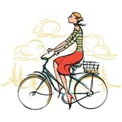 Drawing Of Girl Riding A Bike Young Woman Riding A Bicycle Art Kathryn Rathke Bicycle