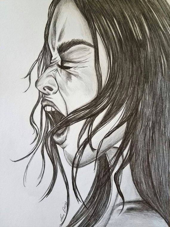 Drawing Of Girl Screaming Screaming Dark Art Drawing Dark Art Dark Drawing Emotional