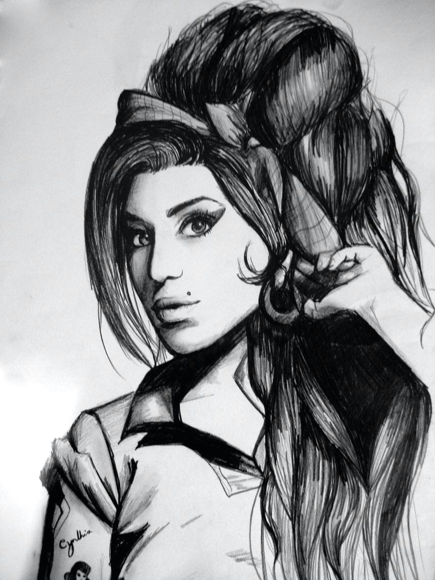 Drawing Of Girl Singing Pin by Catalina butts On Art In 2019 Amy Winehouse Amy Drawings