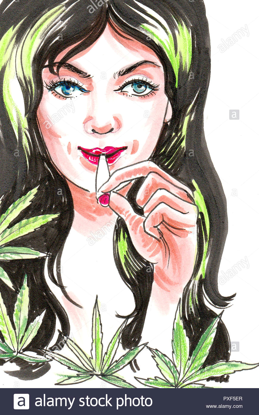 Drawing Of Girl Smoking Weed Girl Smoking Weed Stock Photos Girl Smoking Weed Stock Images Alamy