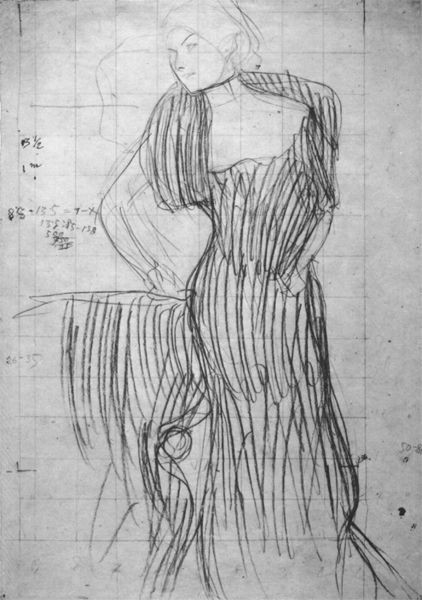 Drawing Of Girl Standing Gustav Klimt Standing Lady Leaning On A Chair Study for the