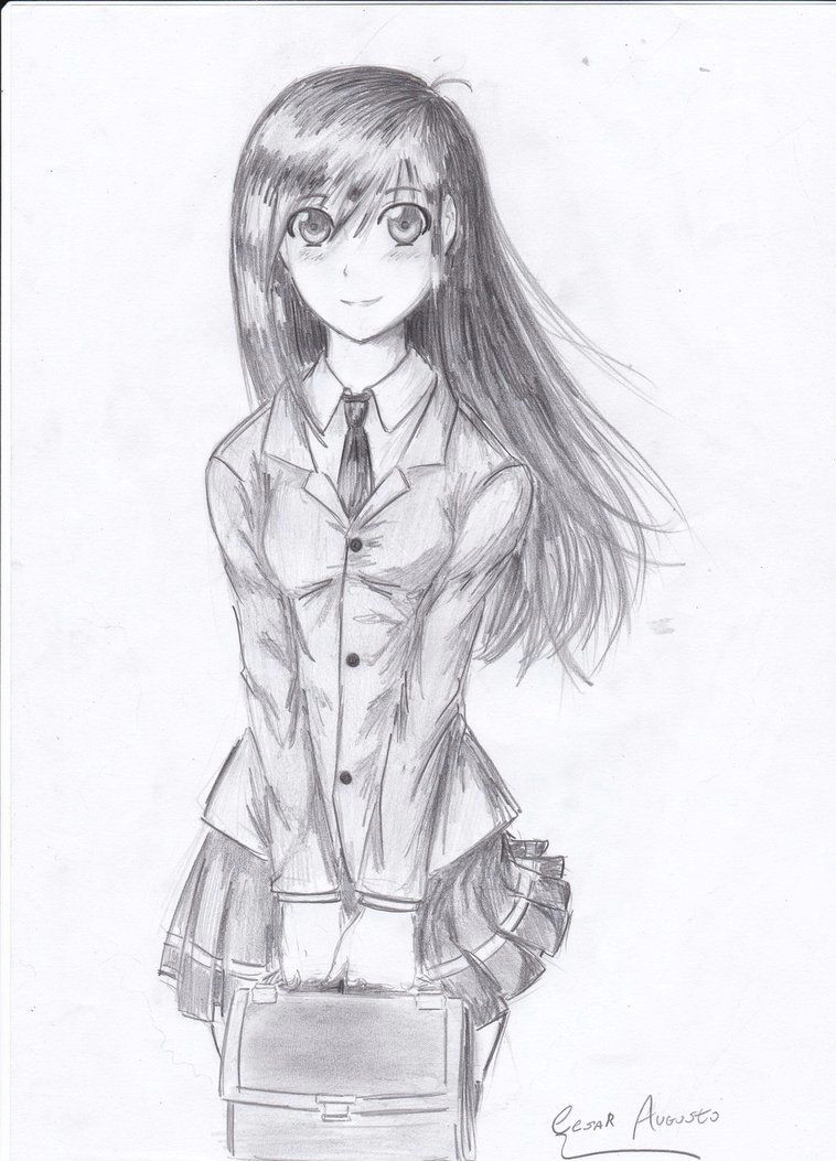 Drawing Of Girl Student Anime Girl Student by Arc501 Anime Chibi Examples