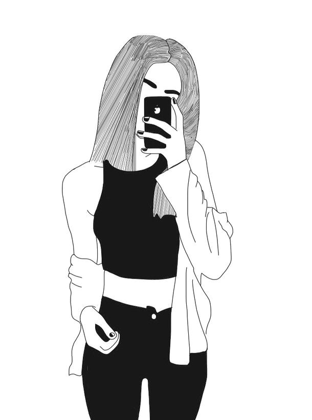 Drawing Of Girl Taking Selfie Senie Luma Senieluma On Pinterest