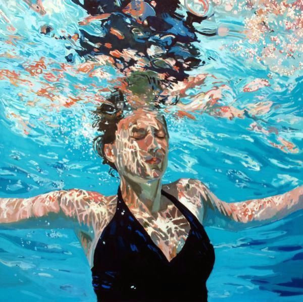 Drawing Of Girl Underwater Realistic Underwater Paintings by Samantha French Mermaid