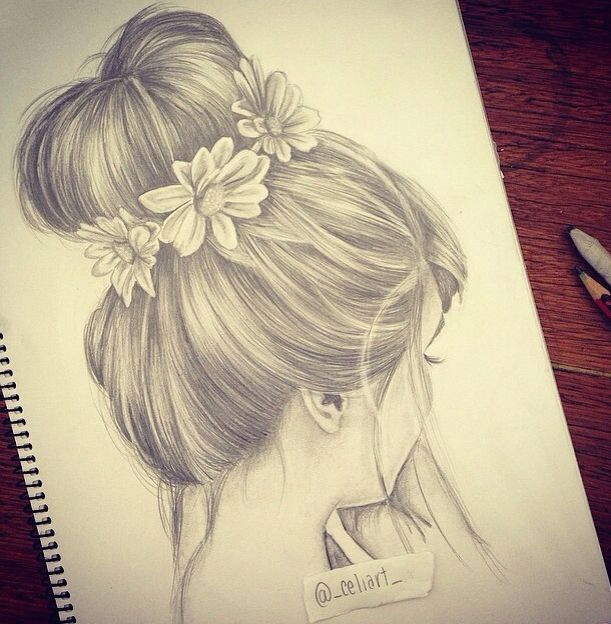 Drawing Of Girl with Bun Drawn Curl Messy Bun Ballerinas Drawings Art Tumblr Drawings