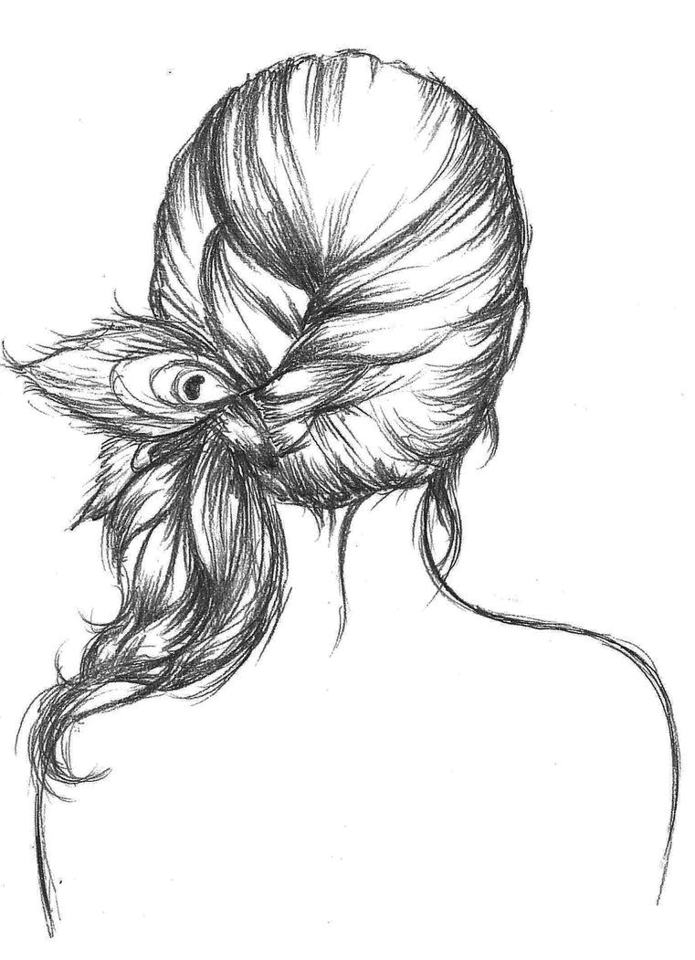Drawing Of Girl with Bun Peacock Feather Tumblr Drawing Images Pictures Becuo Fashion