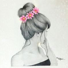 Drawing Of Girl with Flower Crown 78 Best Flowers Images Flower Crown Drawing Bridal Headpieces