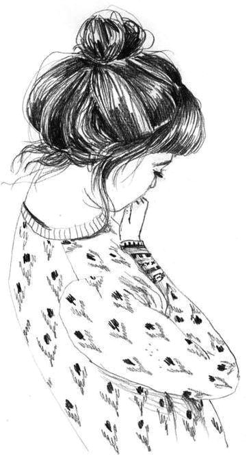 Drawing Of Girl with Messy Bun Pin by H A N N A H B On A R T Drawings Sketches Illustration