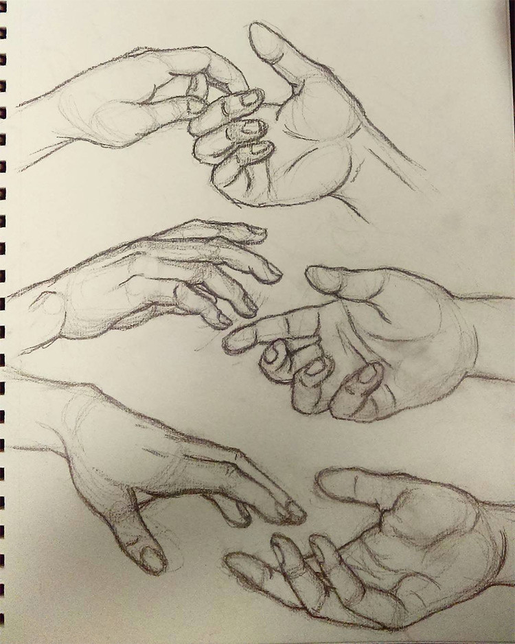 Drawing Of Hands Holding A Ball 100 Drawings Of Hands Quick Sketches Hand Studies
