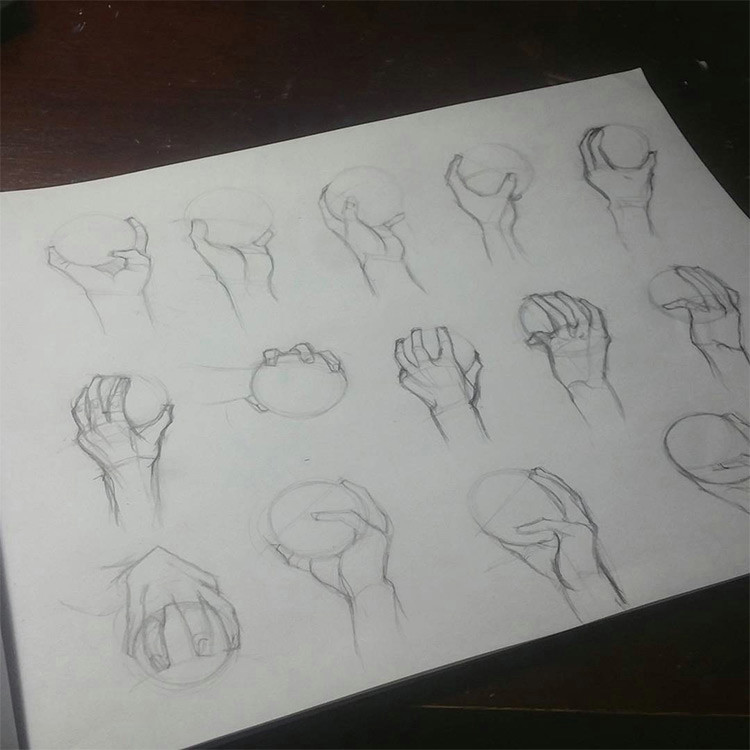 Drawing Of Hands Holding A Ball 100 Drawings Of Hands Quick Sketches Hand Studies