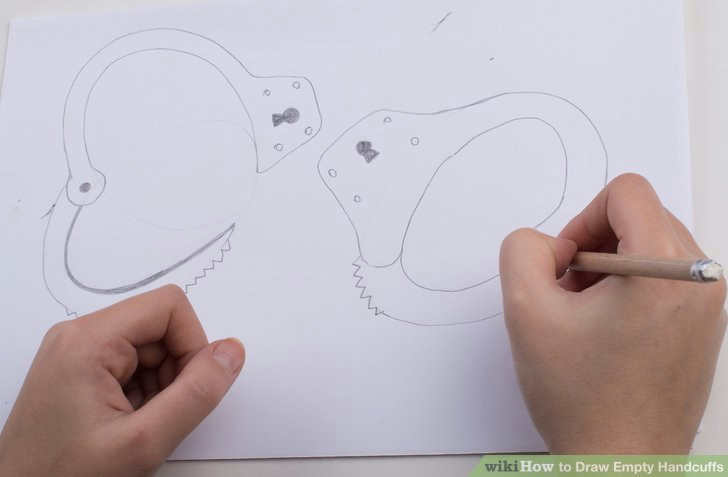 Drawing Of Hands In Handcuffs How to Draw Empty Handcuffs with Pictures Wikihow