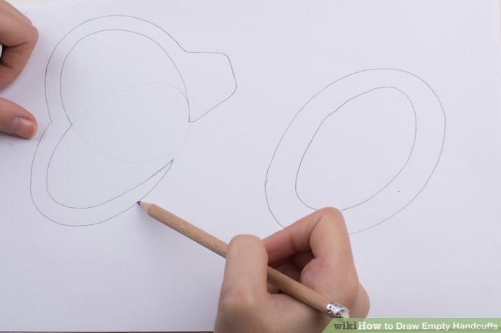 Drawing Of Hands In Handcuffs How to Draw Empty Handcuffs with Pictures Wikihow