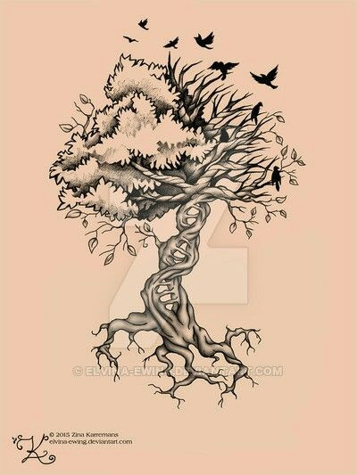 Drawing Of Heart Tree Roots and Wings Tattoos Pinterest Tattoos Dna Tattoo and