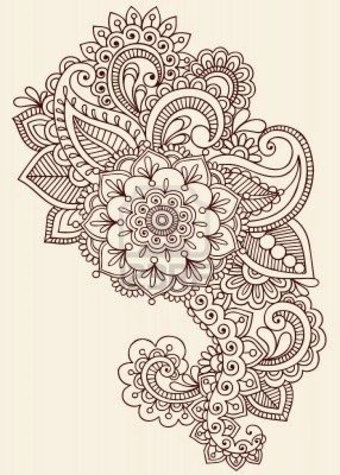 Drawing Of Henna Flower Henna Paisley Flowers Mehndi Tattoo Doodles Design Abstract Floral