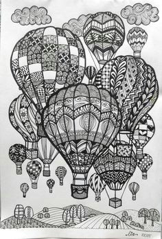 Drawing Of Hot Things 12 Best Hot Air Balloon Drawings Images Hot Air Balloon Balloon