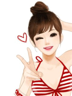 Drawing Of Korean Heart 190 Best Cute Korean Cartoons Images Drawings Illustration Girl