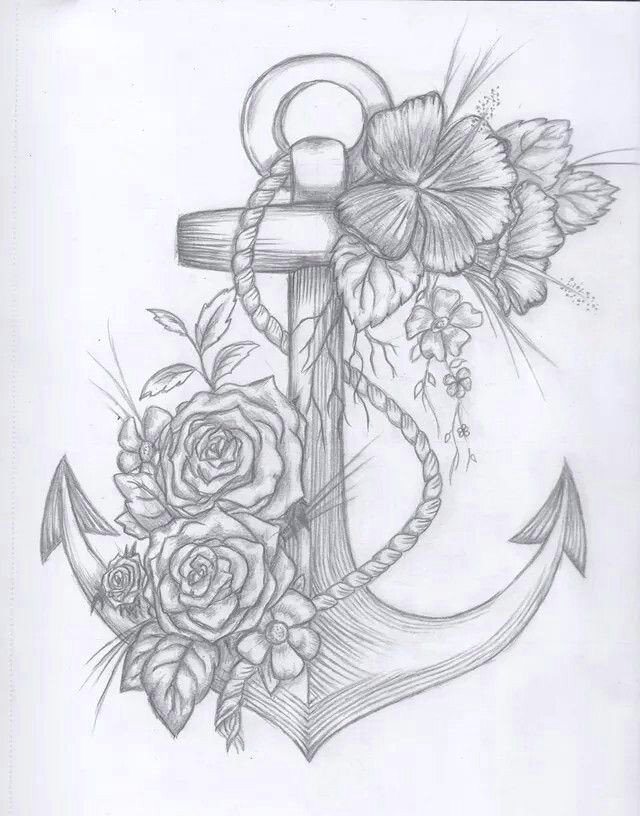 Drawing Of Love Flowers Def Love and Want the Anchor but Still Deciding What Flowers or