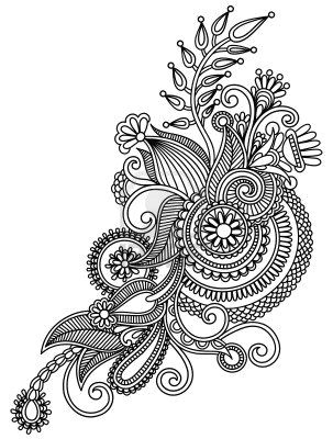 Drawing Of Mango Flower original Hand Draw Line Art ornate Flower Design Ukrainian