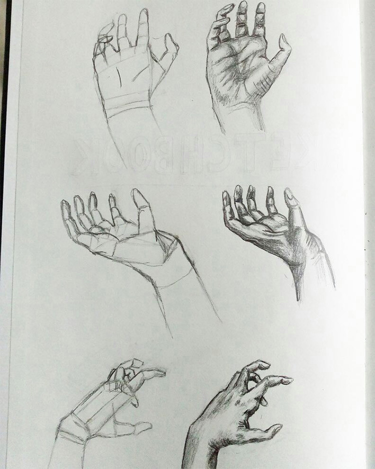 Drawing Of Namaste Hands 100 Drawings Of Hands Quick Sketches Hand Studies