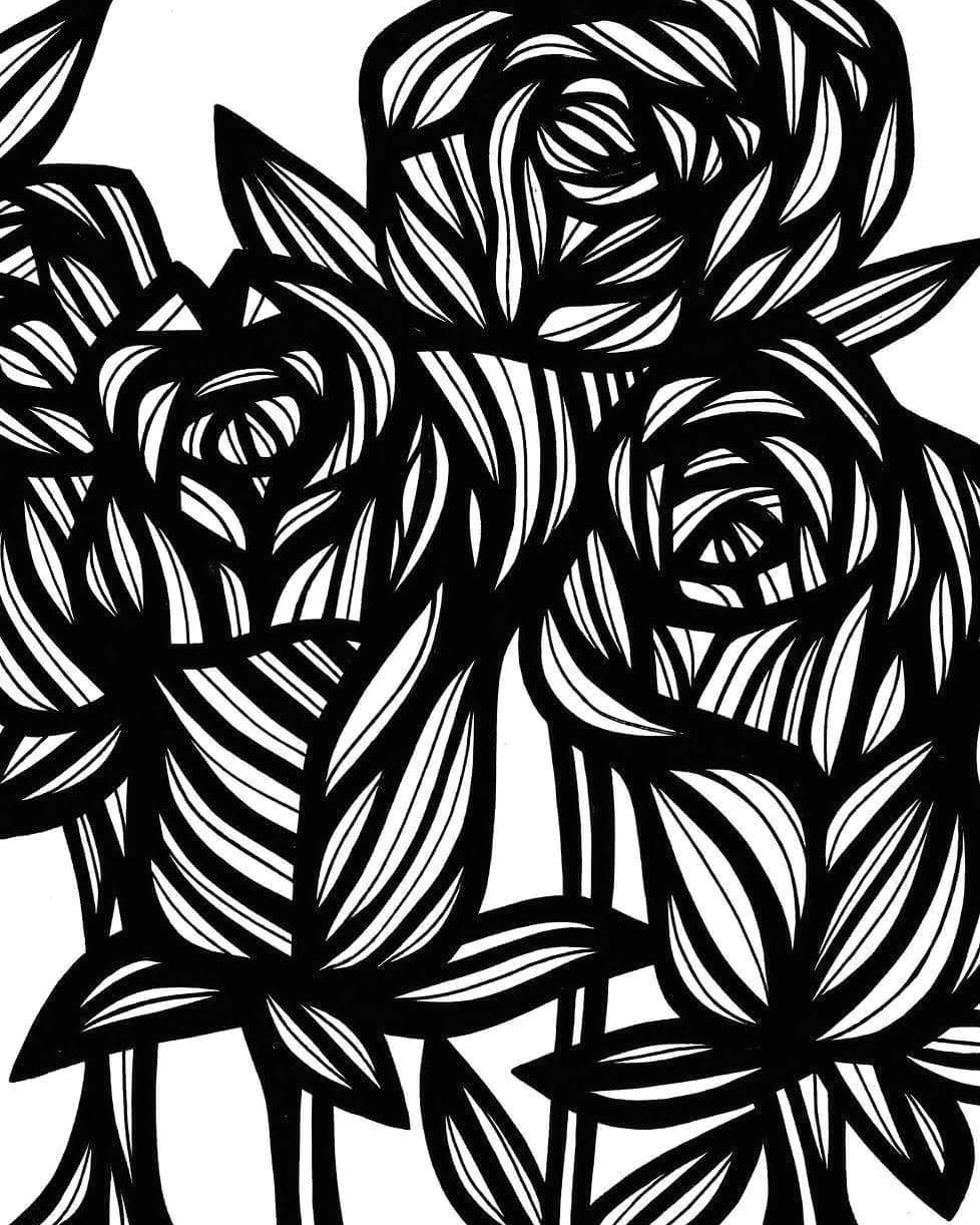 Drawing Of Nature Flowers Flower Flowers Nature Plant Blackandwhite Art Arts Artist