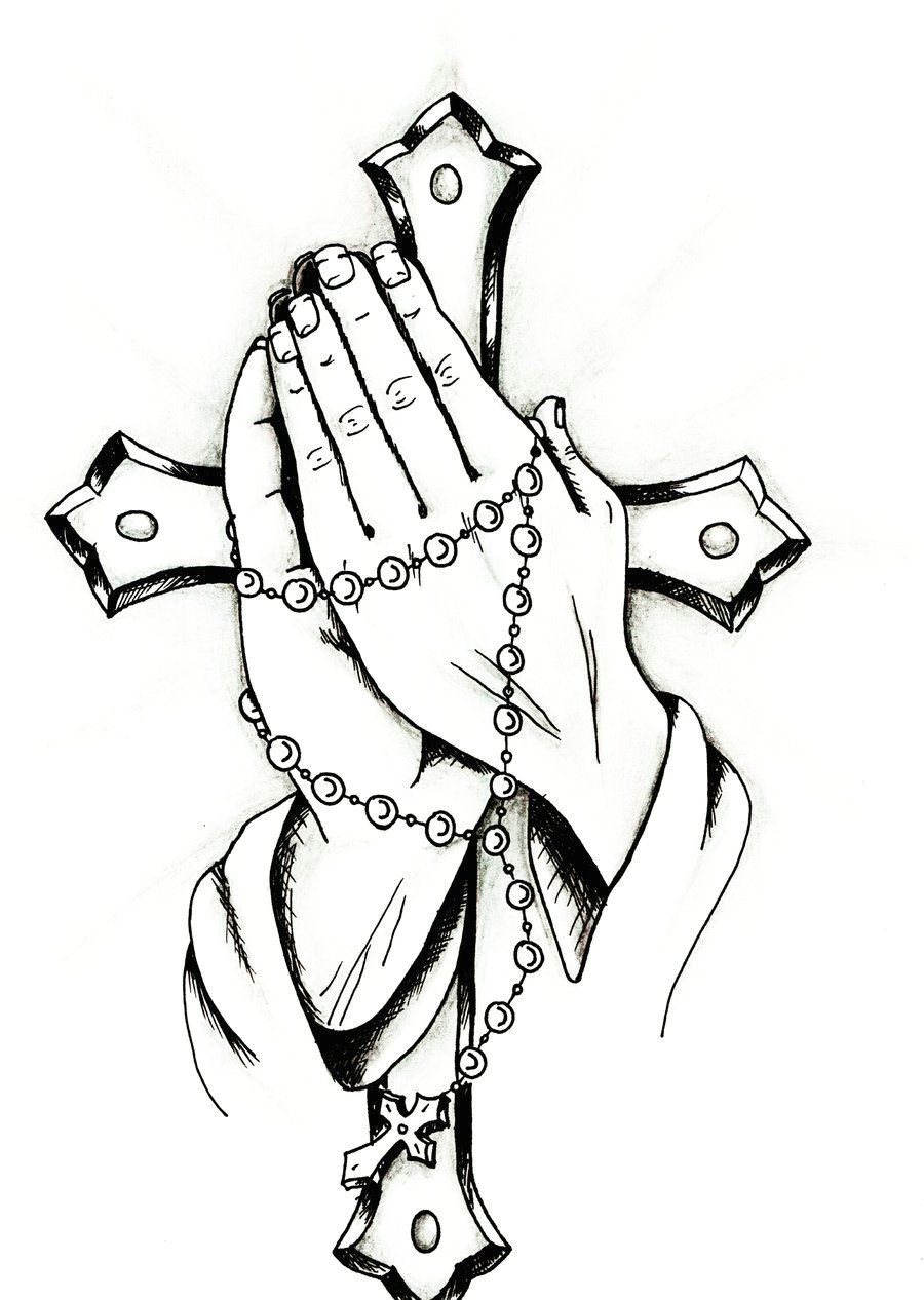 Drawing Of Praying Hands with Cross Praying Hands are Simple to Draw if You Have Step by Step