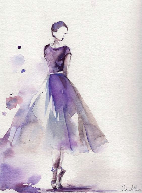 Drawing Of Purple Flowers Art Dress and Ballet Image Purple Flowers Pinterest