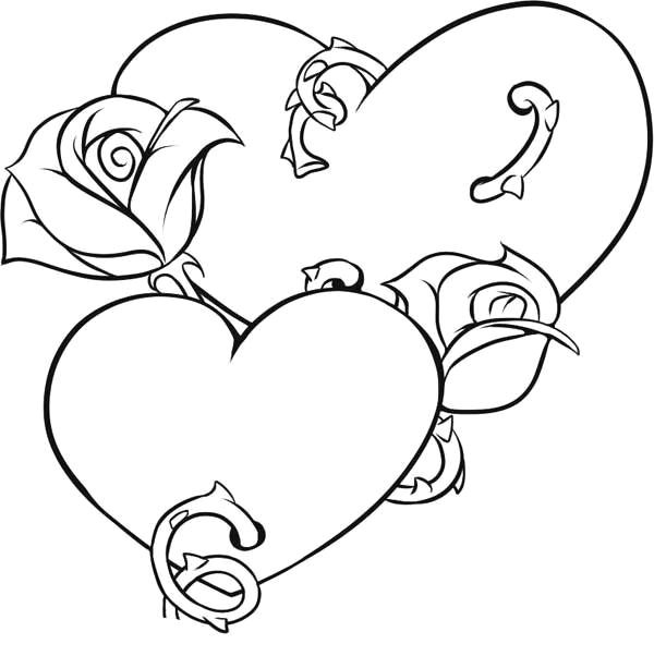 Drawing Of Rose and Heart Coloring Pages Of Roses and Hearts New Vases Flower Vase Coloring