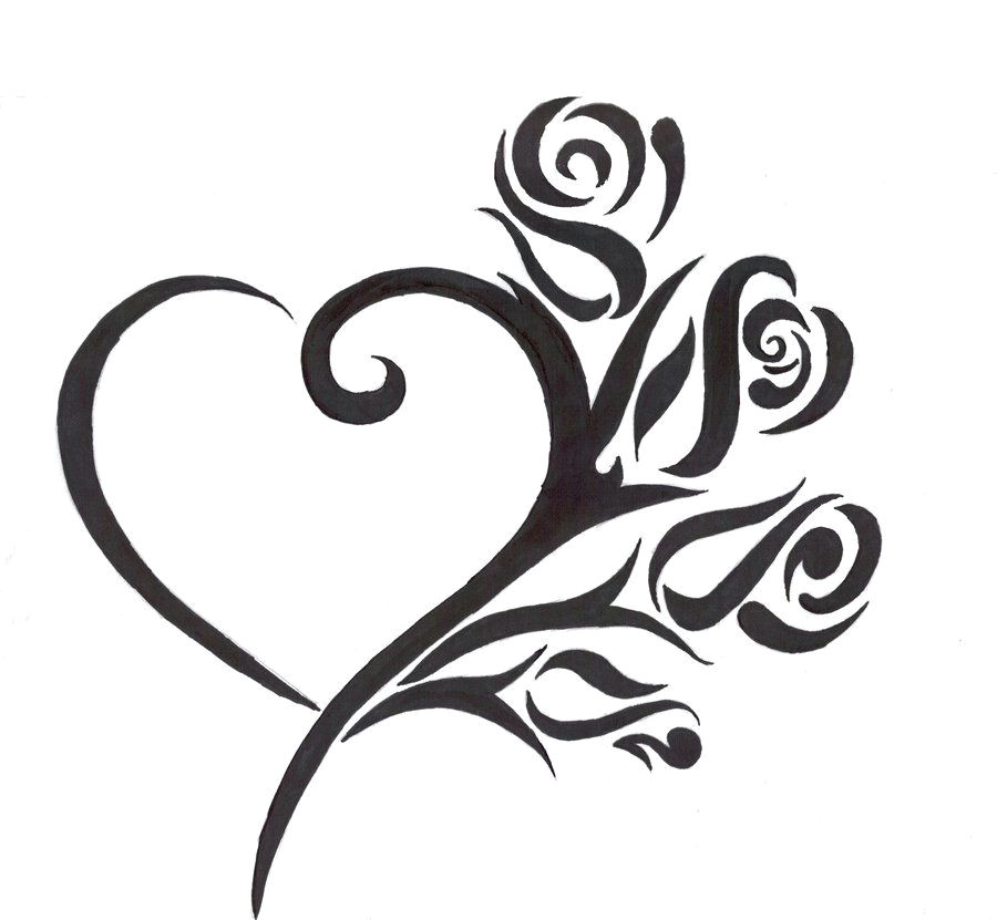 Drawing Of Rose and Heart This is the Tattoo I Designed for Myself and Had Done by A