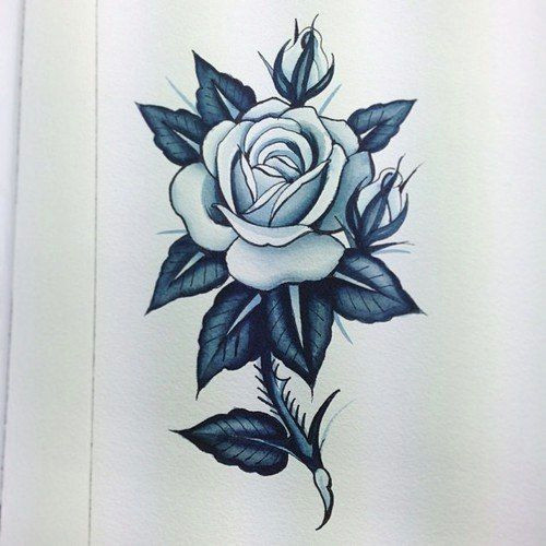 Drawing Of Rose with Stem Rose with Thorns Tattoo Drawing Thorn Stem Rose Tattoo Design Best