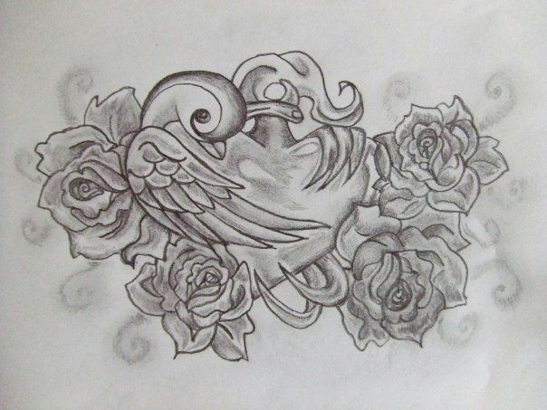 Drawing Of Sacred Heart Sacred Heart Swallow Roses Tattoo Ink Pinterest Rose Tattoos