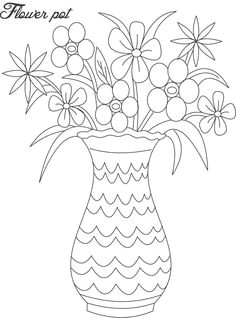 Drawing Of Simple Flower Pot How to Draw A Beautiful Flower Vase Pictures for Kids to Draw