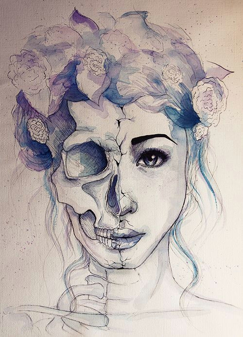Drawing Of Skull Girl Past Sucks Beauty Drawings Art Art Drawings