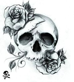 Drawing Of Skulls and Roses 40 Best Skulls and Roses Images Skull Art Skull Tattoos Skulls