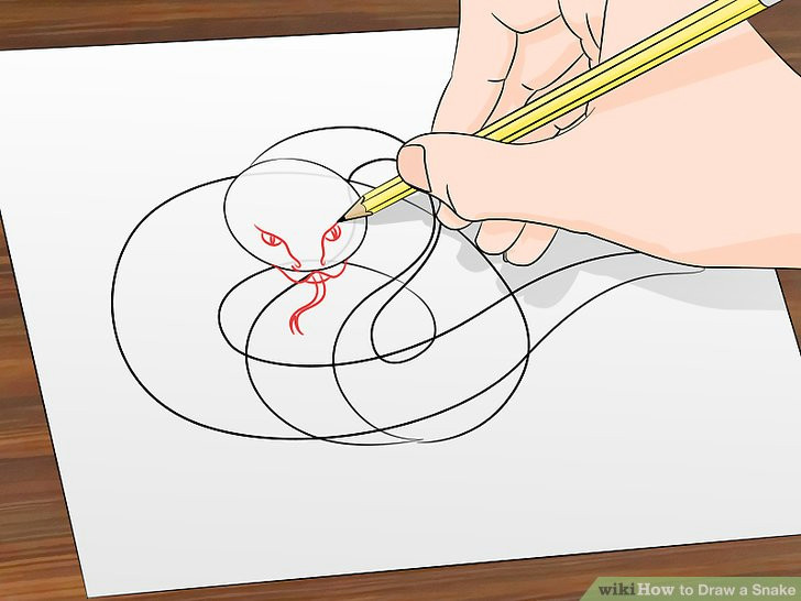 Drawing Of Snake Eye 2 Ways to Draw A Simple Snake Step by Step Wikihow