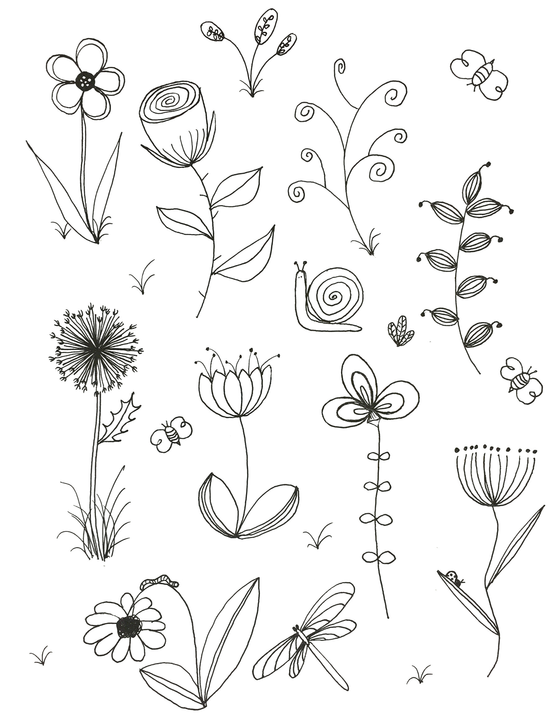 Drawing Of Spring Flowers Easy to Draw Spring Pictures Spring Coloring Pages New Coloring