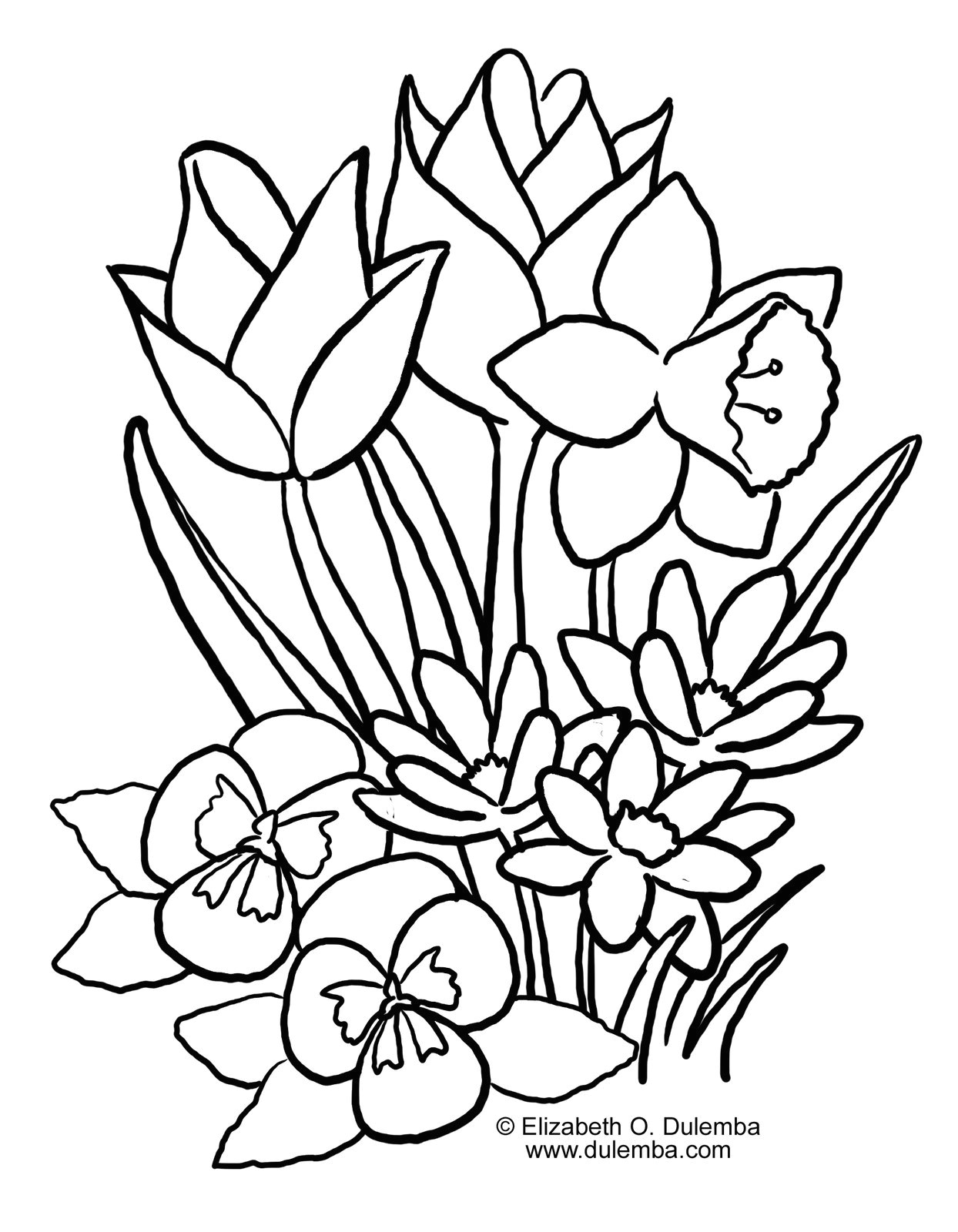 Drawing Of Spring Flowers Easy to Draw Spring Pictures Spring Flowers Coloring Pages Lovely