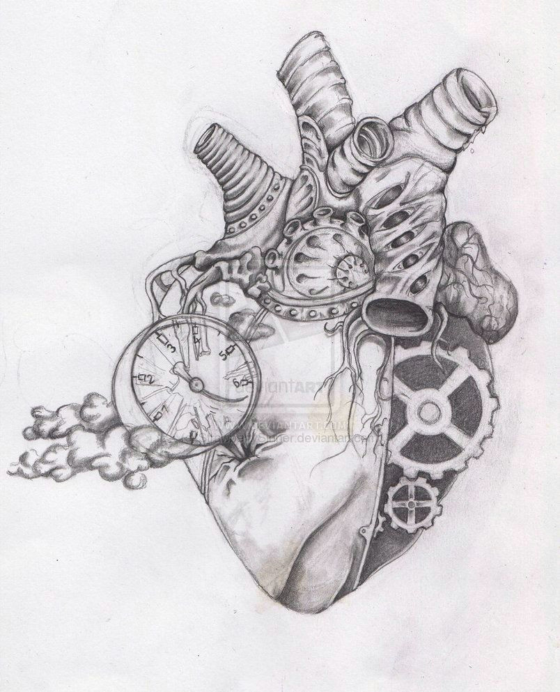 Drawing Of Steampunk Heart Biomec Heart by Strawberrysinner Sahithi Pinterest