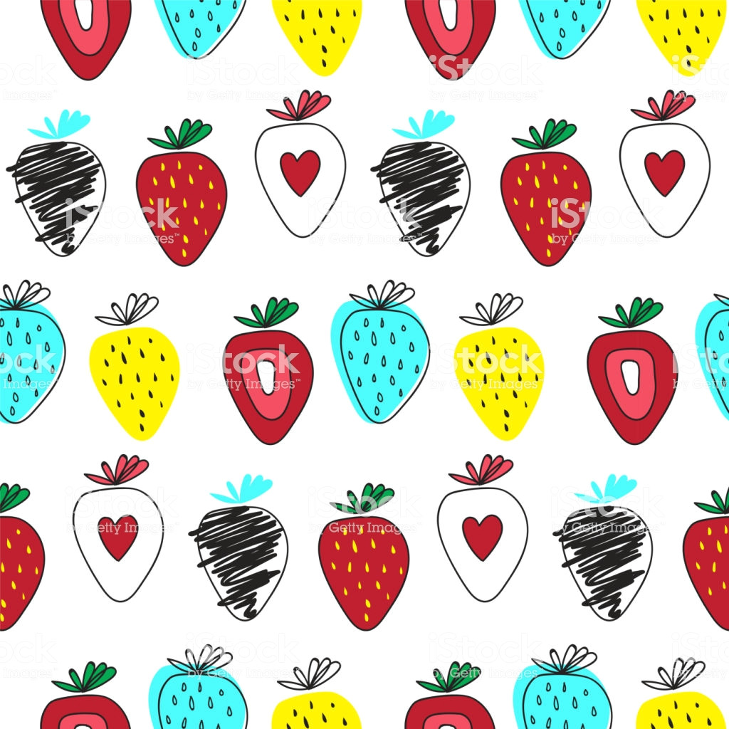 Drawing Of Strawberry Heart Abstract Strawberry Seamless Vector Pattern Seasoned Summer Fruit