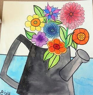 Drawing Of Summer Flowers Flower Pot for Spring Art for My Walls Art Projects Spring Art