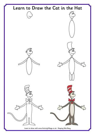 Drawing Of Things In the Classroom Drawing Lit Tuesdays Learn to Draw the Cat In the Hat Grinch