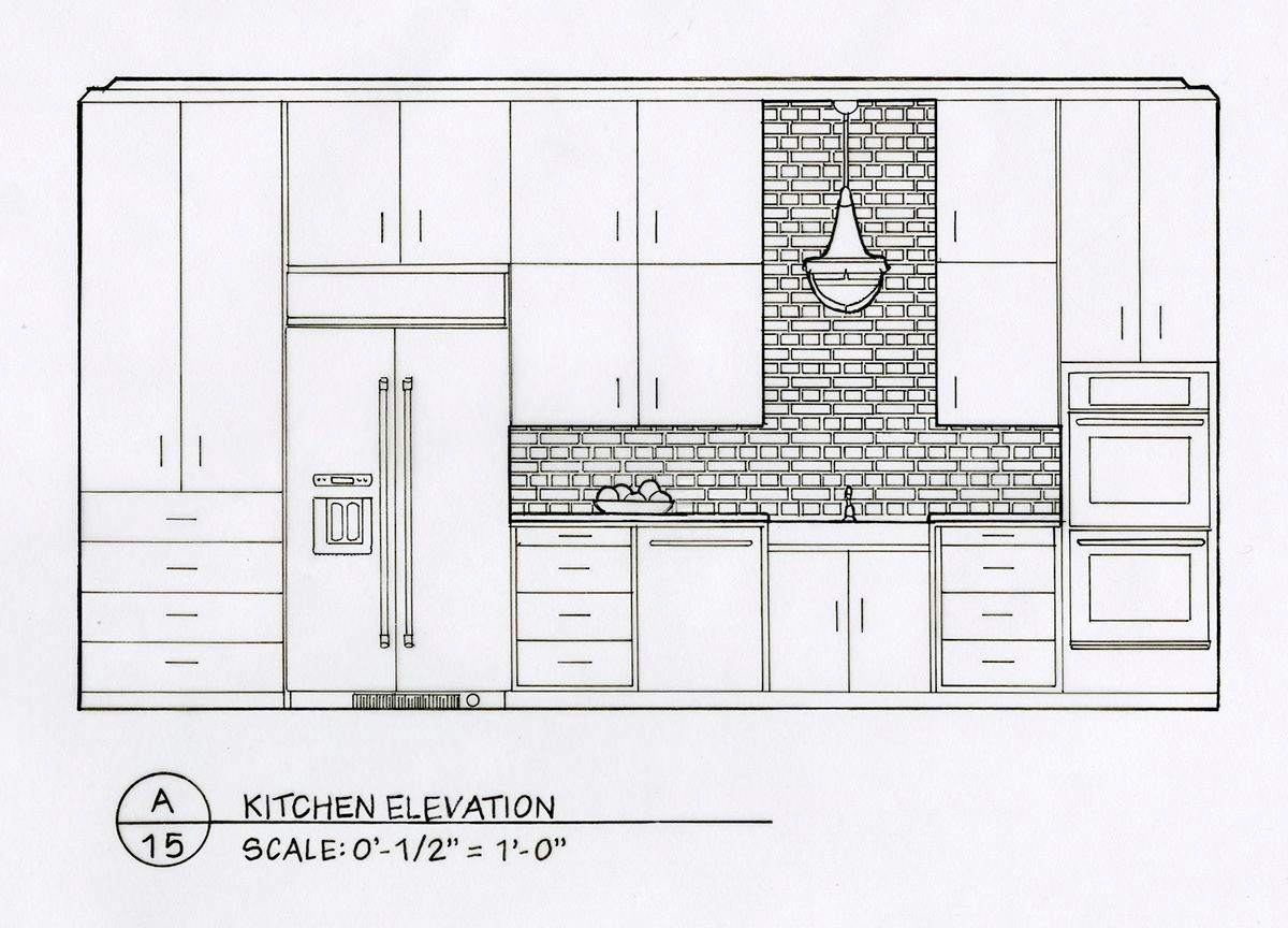 Drawing Of Things In the Kitchen Detailed Elevation Drawings Kitchen Bath Bedroom On Behance