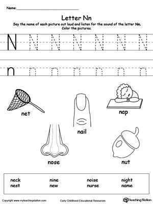 Drawing Of Things that Start with Letter A Words Starting with Letter N Teaching Phonics Preschool Letters