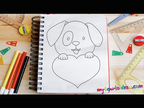 Drawing Of Things with Letter O How to Draw A Cute Puppy Love Heart Easy Step by Step Drawing