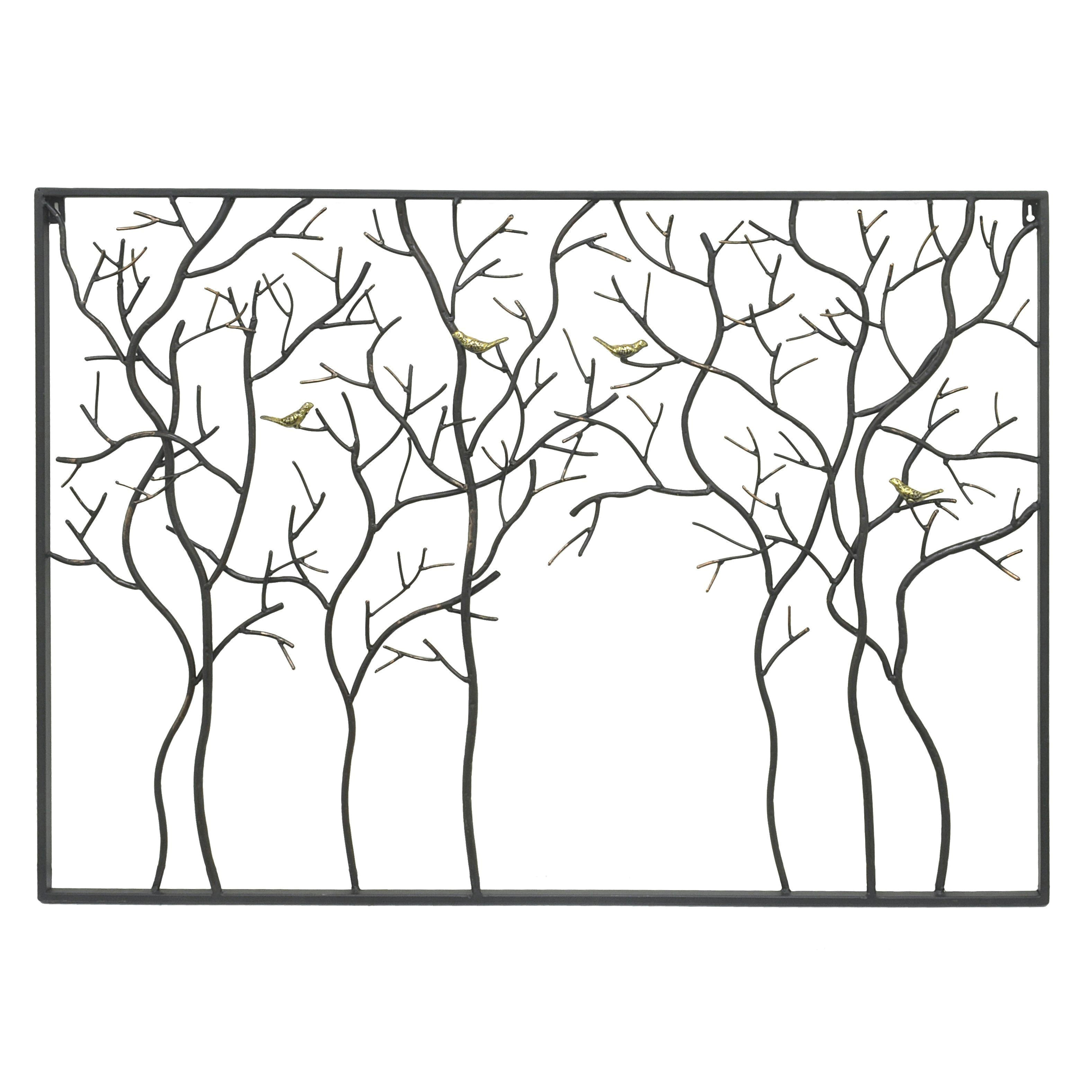Drawing Of Three Hands Three Hands 32434 Black Metal Trees with Birds Wall Sculpture Metal